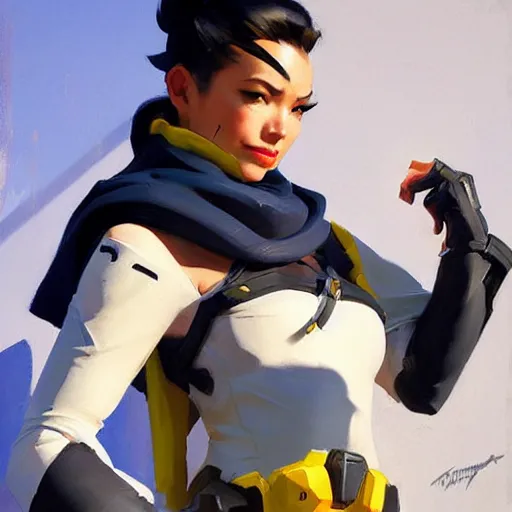 Image similar to Greg Manchess portrait painting of ゼロツ as Overwatch character, medium shot, asymmetrical, profile picture, Organic Painting, sunny day, Matte Painting, bold shapes, hard edges, street art, trending on artstation, by Huang Guangjian and Gil Elvgren and Sachin Teng