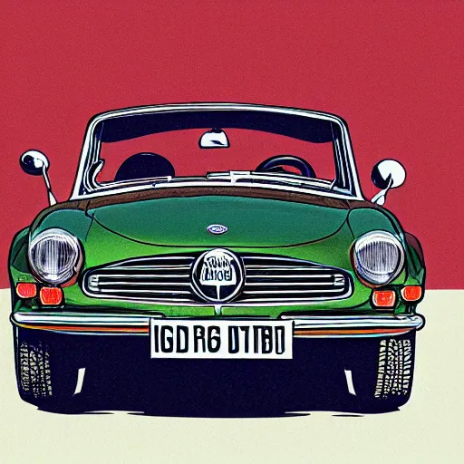 Image similar to illustration of a vintage mgb