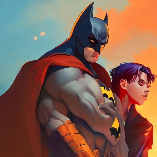 Image similar to hero world batman, behance hd by jesper ejsing, by rhads, makoto shinkai and lois van baarle, ilya kuvshinov, rossdraws global illumination