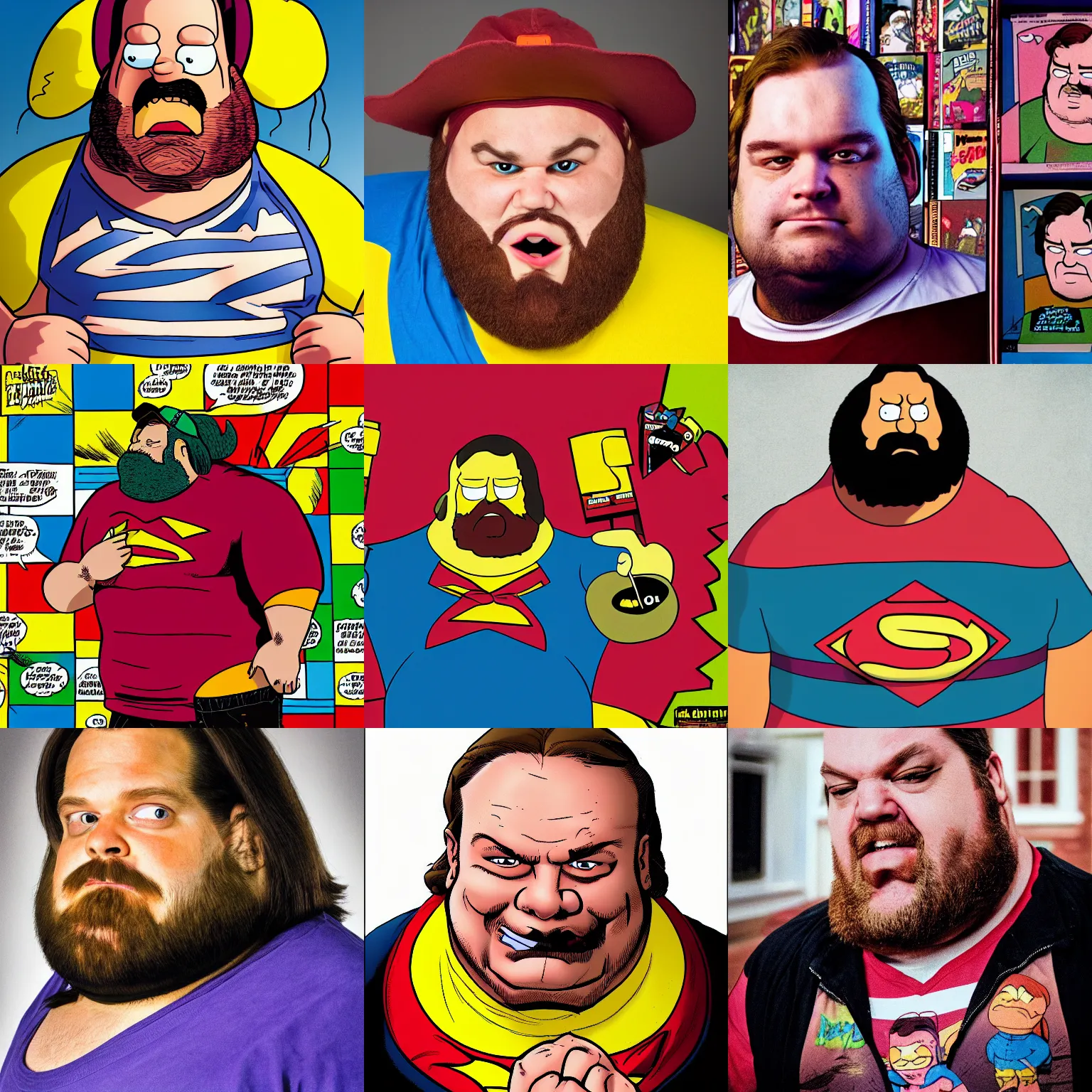 Prompt: portrait photography, comic book guy from the simpsons