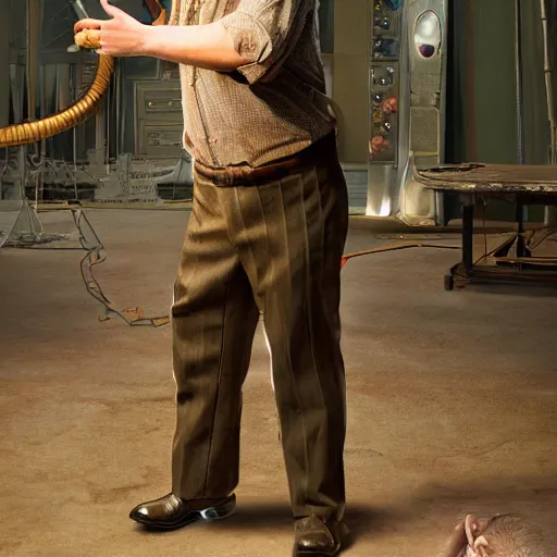 Image similar to animatronic John C. Reilly, exposed mechanics, photo, Stan Winston studios, detailed, 4k