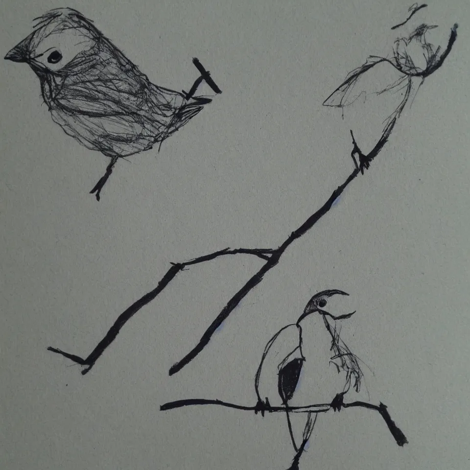 Image similar to stick figures bird