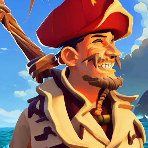 Image similar to painting jack the pirate on sea of thieves game avatar hero smooth face median photoshop filter cutout vector behance hd by jesper ejsing, by rhads, makoto shinkai and lois van baarle, ilya kuvshinov, rossdraws, illustration, art by ilya kuvshinov and gustav klimt