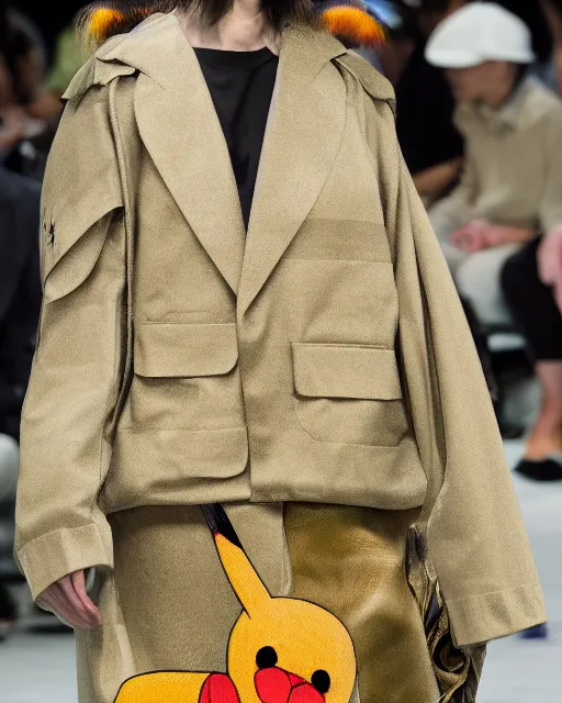 Image similar to hyperrealistic and heavy detailed 2321s balenciaga runway show of Pokemon , Leica SL2 50mm, vivid color, high quality, high textured