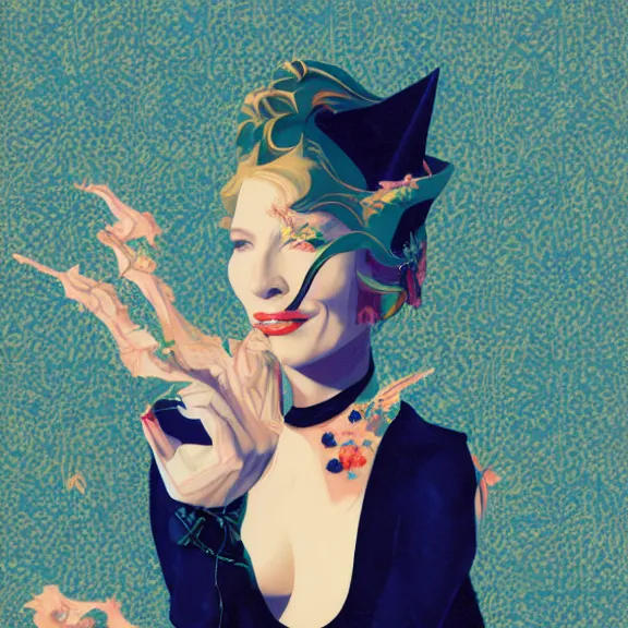 Image similar to cate blanchett, by Sachin Teng + Karol Bak + Rolf Armstrong