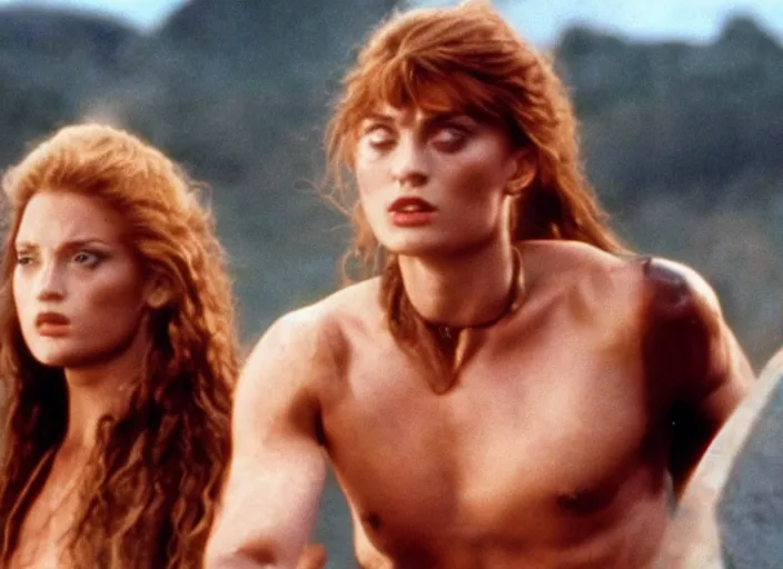 Image similar to still of muscular sophie turner in the beastmaster ( 1 9 8 2 ), high resolution