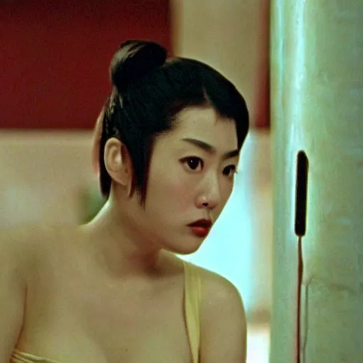 Image similar to wong kar wai lonely woman indoors movie scene