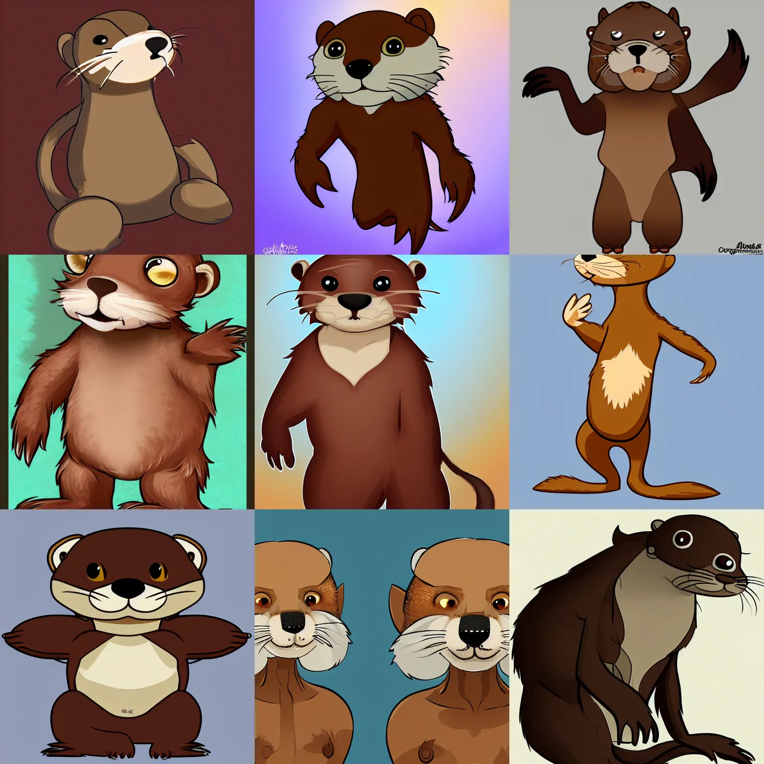 Prompt: anthropomorphic furry otter, cartoony, artstation, furraffinity, storybook art style