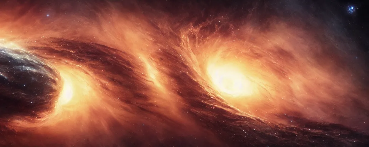 Image similar to a highly detailed dark epic swirling galaxy, space scene, dark scifi, unreal engine, octane render, detailed and intricate, global illumination, volumetric lighting, hubble telescope images, james webb telescope images, houdini fluid simulation