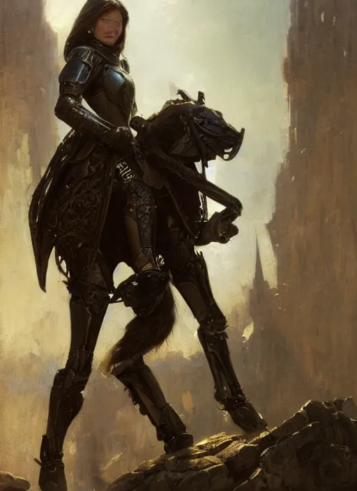 Image similar to beautiful short haired muscular woman wearing simple black medieval armour, detailed by gaston bussiere, bayard wu, greg rutkowski, giger, maxim verehin, greg rutkowski, masterpiece, sharp focus, cinematic lightning