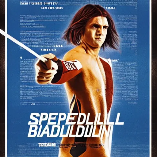 Image similar to speedball robbie baldwin, live action, movie poster,,