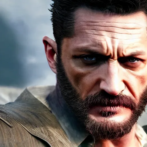 Image similar to Tom Hardy as wolverine 4K quality Photorealism