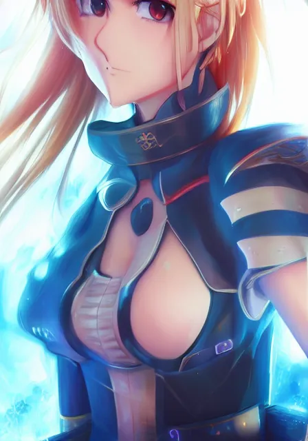 Prompt: A realistic anime portrait of saber in anime fate, digital painting, by Yoneyama Mai and Rossdraws, digtial painting, trending on ArtStation, deviantart