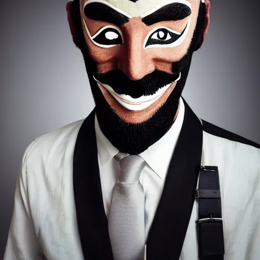 Image similar to australian man in the style of guy fawkes mask, professional cosplay, cinematic, key light, 4 k, 8 k, photorealistic, ultra realistic, hyperrealistic, funny