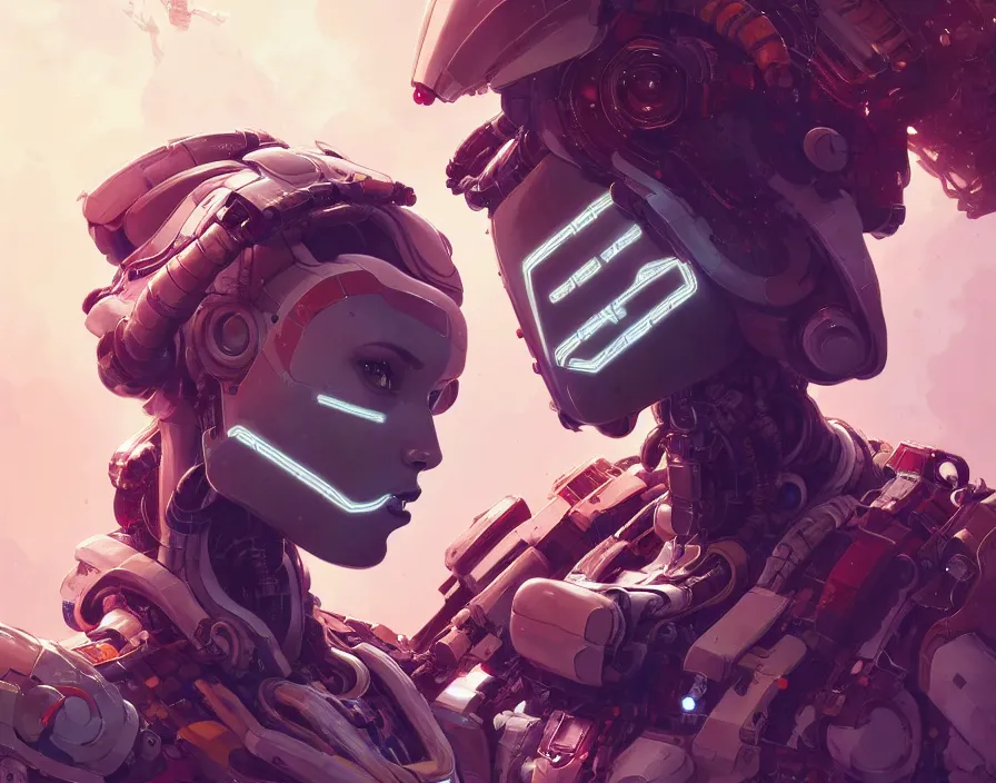 Image similar to symmetry!! portrait of a robot astronaut, floral! horizon zero dawn machine, intricate, elegant, highly detailed, digital painting, artstation, concept art, smooth, sharp focus, illustration, art by artgerm and greg rutkowski and alphonse mucha, 8 k