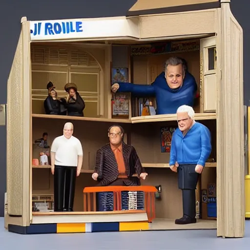 Prompt: Larry David and Jeff Garlin action figure playset