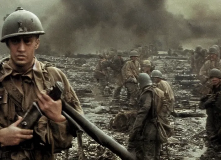 Image similar to scene from mupet save private ryan