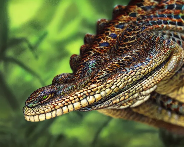 Image similar to langford's basilisk, art by national geographic,, nature show, 4 k