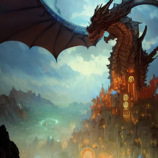 Image similar to an ornately decorated evil black dragon setting an ancient fantast city on fire in the desert, art by artgerm and greg rutkowski and magali villeneuve and alphonse mucha and rossdraws and makoto shinkai, d & d, fantasy, highly detailed, digital painting, trending on artstation, concept art, sharp focus, illustration