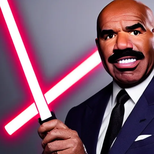 Prompt: steve harvey with a light saber, beautiful dynamic lighting, cinematic, extremely high detail, photo realistic, cinematic lighting, 8 k