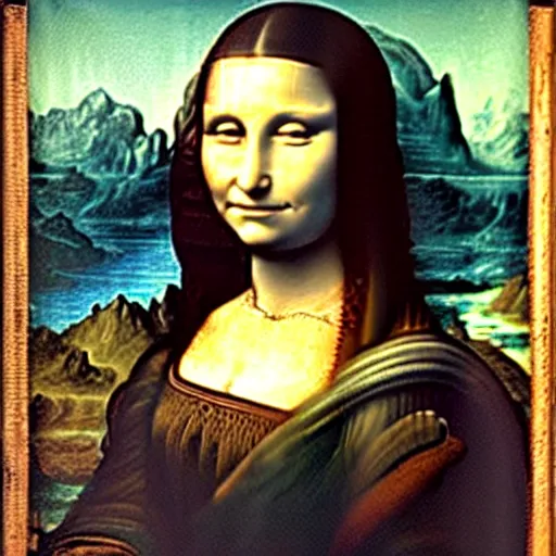 Image similar to leonardo da vinci ´ s gioconda with cat face