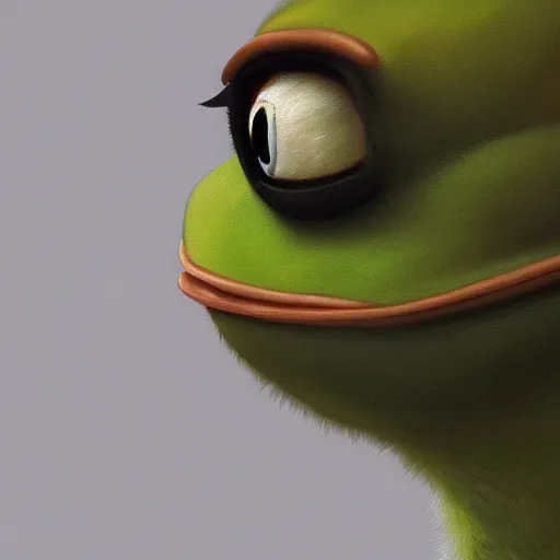 Image similar to sad pepe, realistic, detailed, artstation