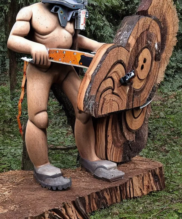 Prompt: Large chainsawheaded man-semichainsaw with chainsaws instead of hands dressed in chainsaws. Extremely high detailed, fine details, realistic, solo, masterpiece, art
