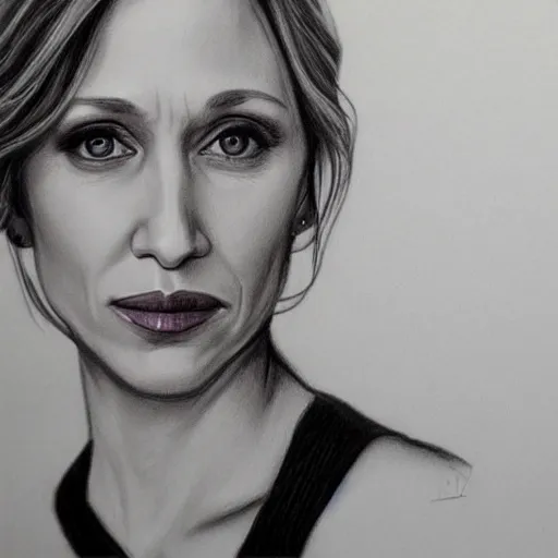 Image similar to amazing pencil illustration of vera farmiga trending on art station