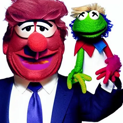 Image similar to a Muppet that looks like trump