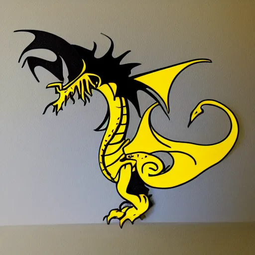 Prompt: an dark yellow cartoon dragon