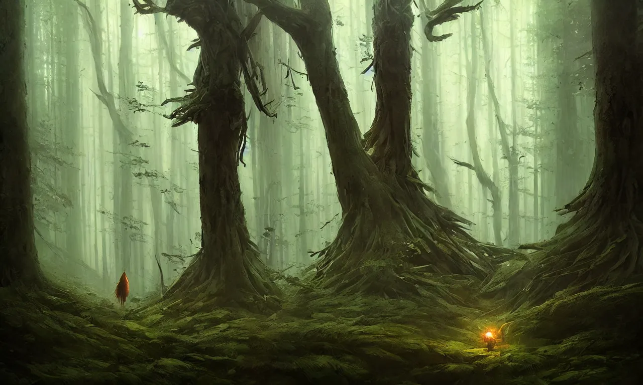 Image similar to Spirit of forest, by Greg Rutkowski