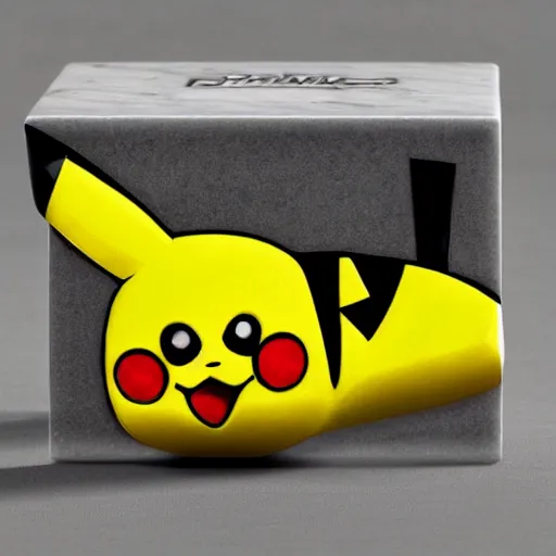 Image similar to pikachu made out of polished marble