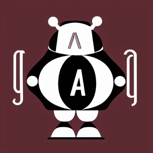 Prompt: vector logo of a fat robot with the letter a