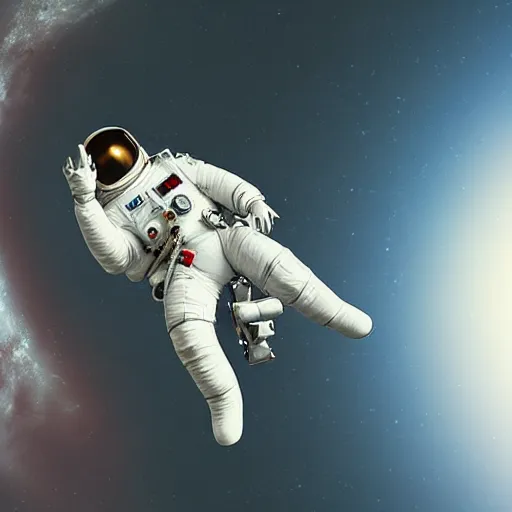 Image similar to astronaut falling into a black hole