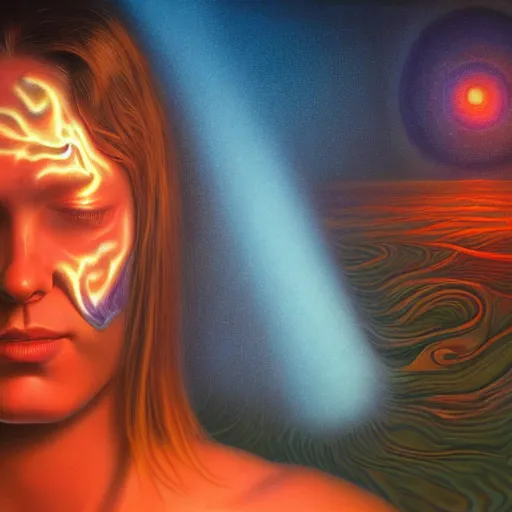 Image similar to oh god i don't know i am just tired. masterpiece. accidentally tripping on dmt and acid, psychedelic experience, overwhelming psychosis of self realization and burning awakening, ultra high definition, unreal engine 5, hyperrealism, masterpiece composition, by casey weldon, barclay shaw 8 k photorealistic