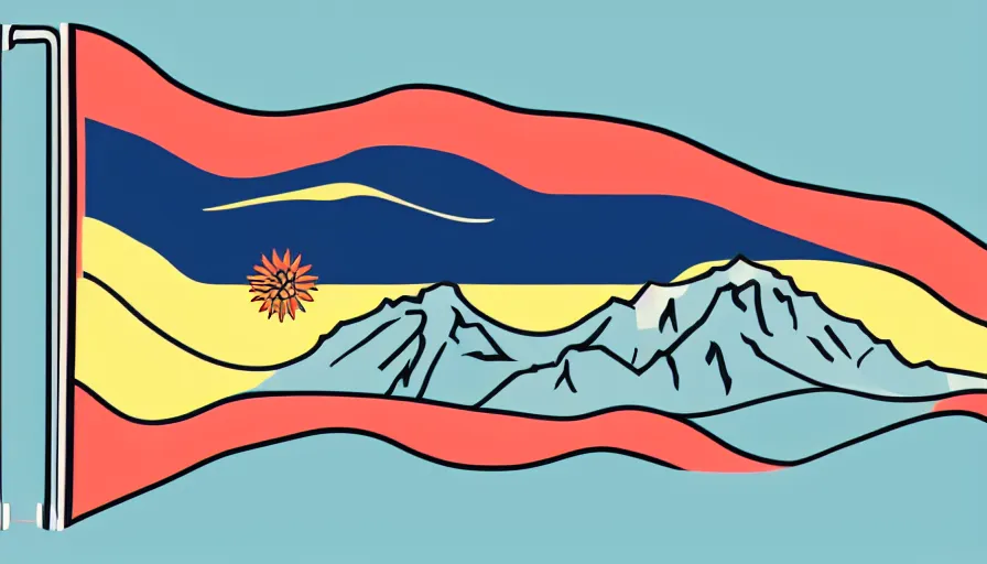 Image similar to A flag representing Idaho's Salmon River mountain valley, vector graphic, vexillology,