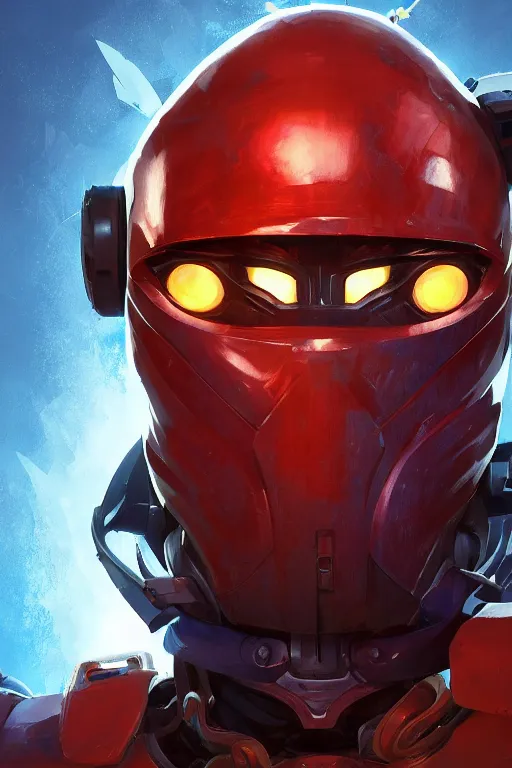 Image similar to epic mask helmet robot ninja portrait stylized as fornite style game design fanart by concept artist gervasio canda, behance hd by jesper ejsing, by rhads, makoto shinkai and lois van baarle, ilya kuvshinov, rossdraws global illumination radiating a glowing aura global illumination ray tracing hdr render in unreal engine 5