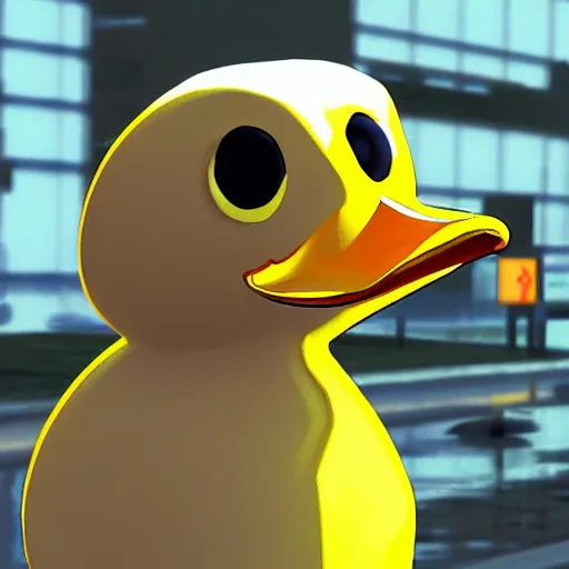 Image similar to An anthropomorphic duck, GTA artwork midshot