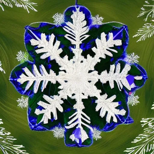 Image similar to silk snowflake with a pretty face in the middle