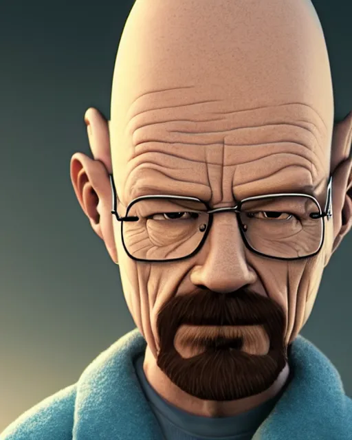 Prompt: a portrait of Walter White as a pixar character, highly detailed, octane render