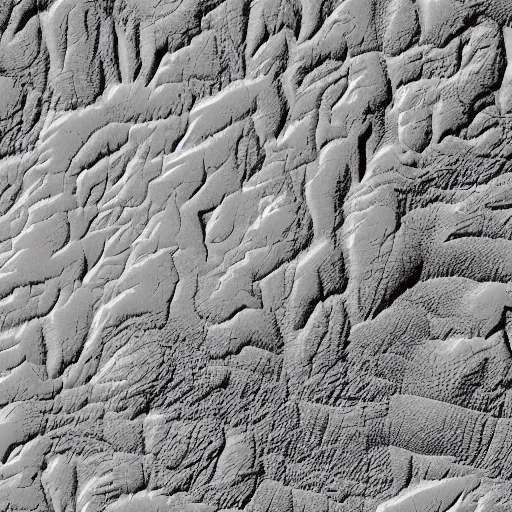 Prompt: grayscale landscape topographic map of mountains and valleys, height map, elevation, 4k, smooth, elevation map, topology, geo map, NOAA, earth surface, SRTM