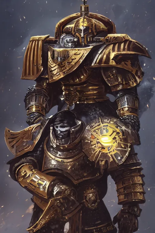 Image similar to armor portrait heros warhammer 4 0 k horus heresy fanart - the primarchs emperor by johannes helgeson animated with vfx concept artist & illustrator global illumination ray tracing hdr fanart arstation zbrush central hardmesh 8 k octane renderer comics stylized