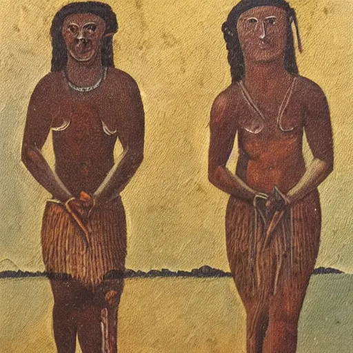 Image similar to a highly detailed oil painting of chalcolithic man and woman, ancient european, bell beaker people of the chalcolithic and early bronze age atlantic