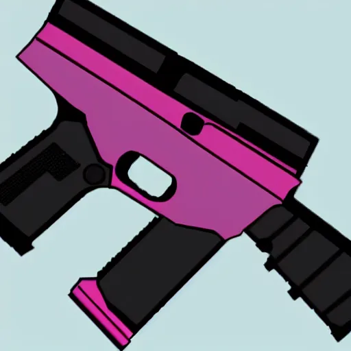 Image similar to pink glock in anime style