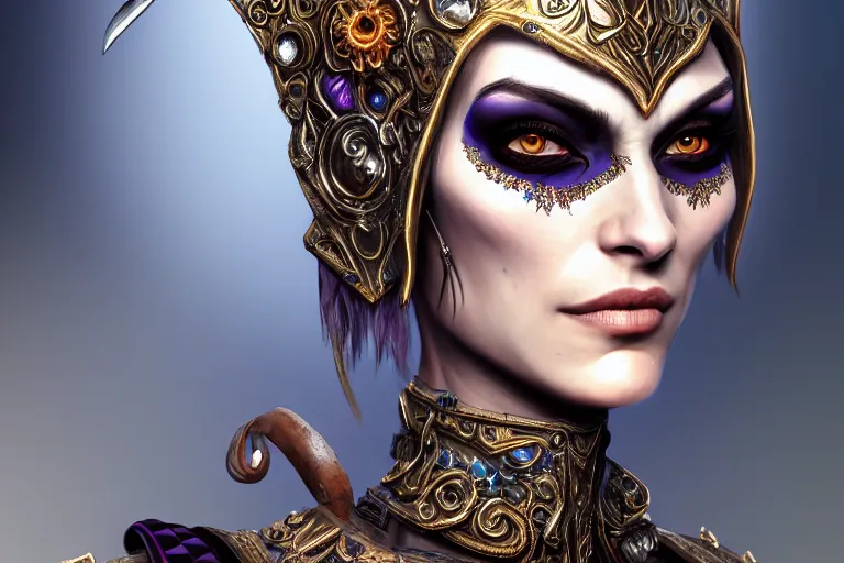 Image similar to a full portrait of a beautiful woman wearing, wearing extremely detailed attire, slim complexity, extremely detailed eyes, medievil, dnd, extremely detailed, high quality, trending on artstation, photo realistic