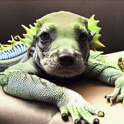 Image similar to photo of a reptilian dragon puppy