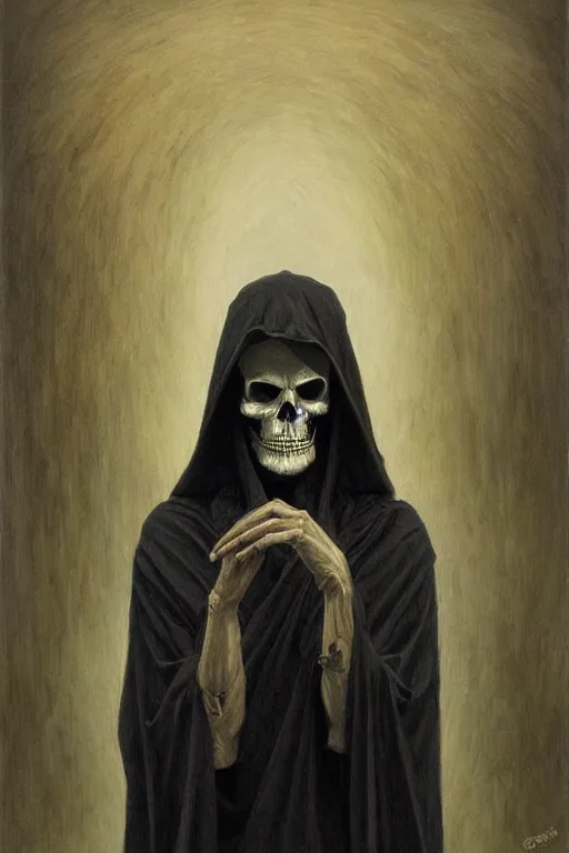 Image similar to portrait of the grim reaper collector of souls, by giancola, very detailed art, elegant, sophisticated, high resolution, smooth