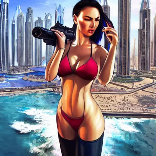 Prompt: gta : dubai, by artgerm