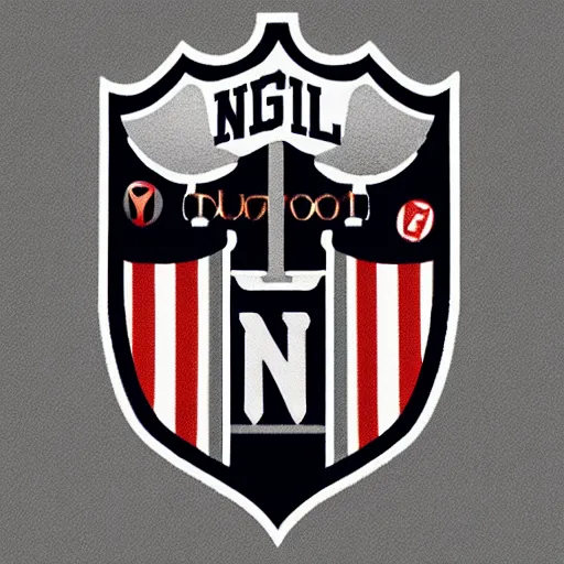 Image similar to A knight in the style of an NFL Logo