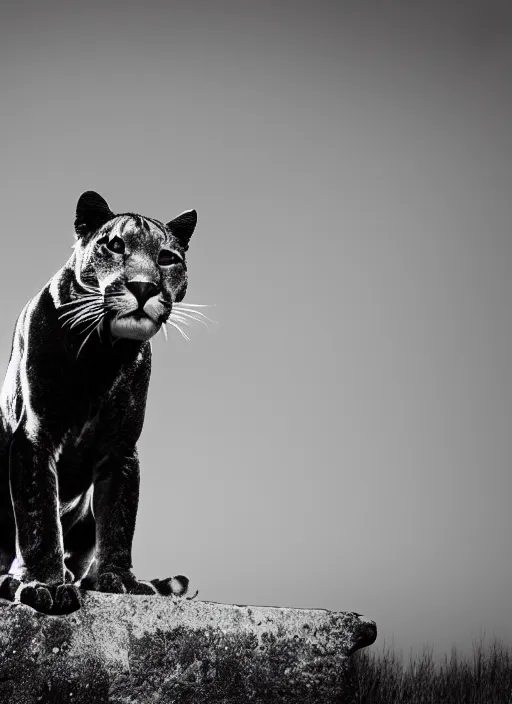 Image similar to two panther black and white portrait white sky in background